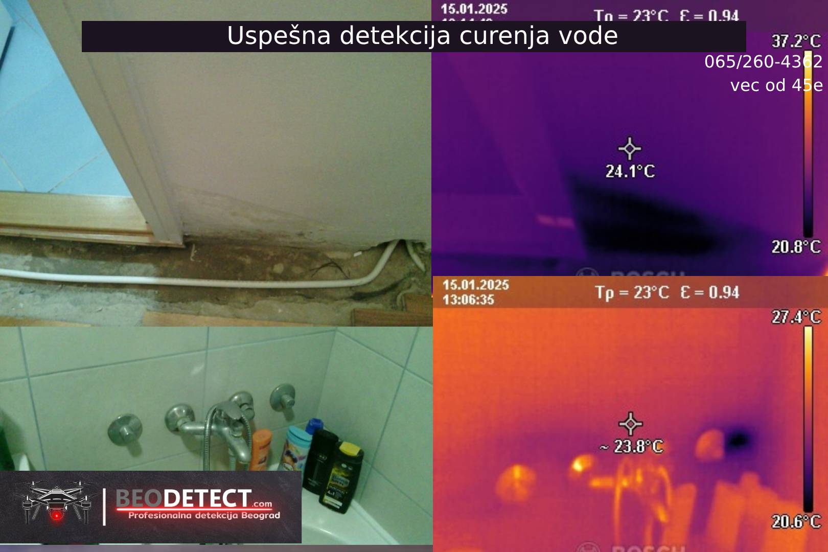 Uspesno detektovanje curenja hladne vode iz vertikale…