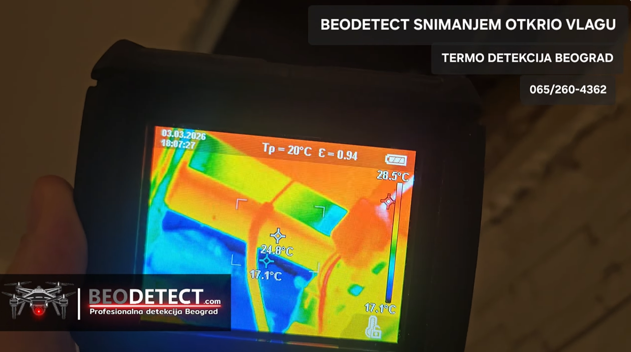 Termovizijsko snimanje od 150e plafona otkrilo ozbiljno curenje vode iz kupatila na spratu iznad (studija&hellip;