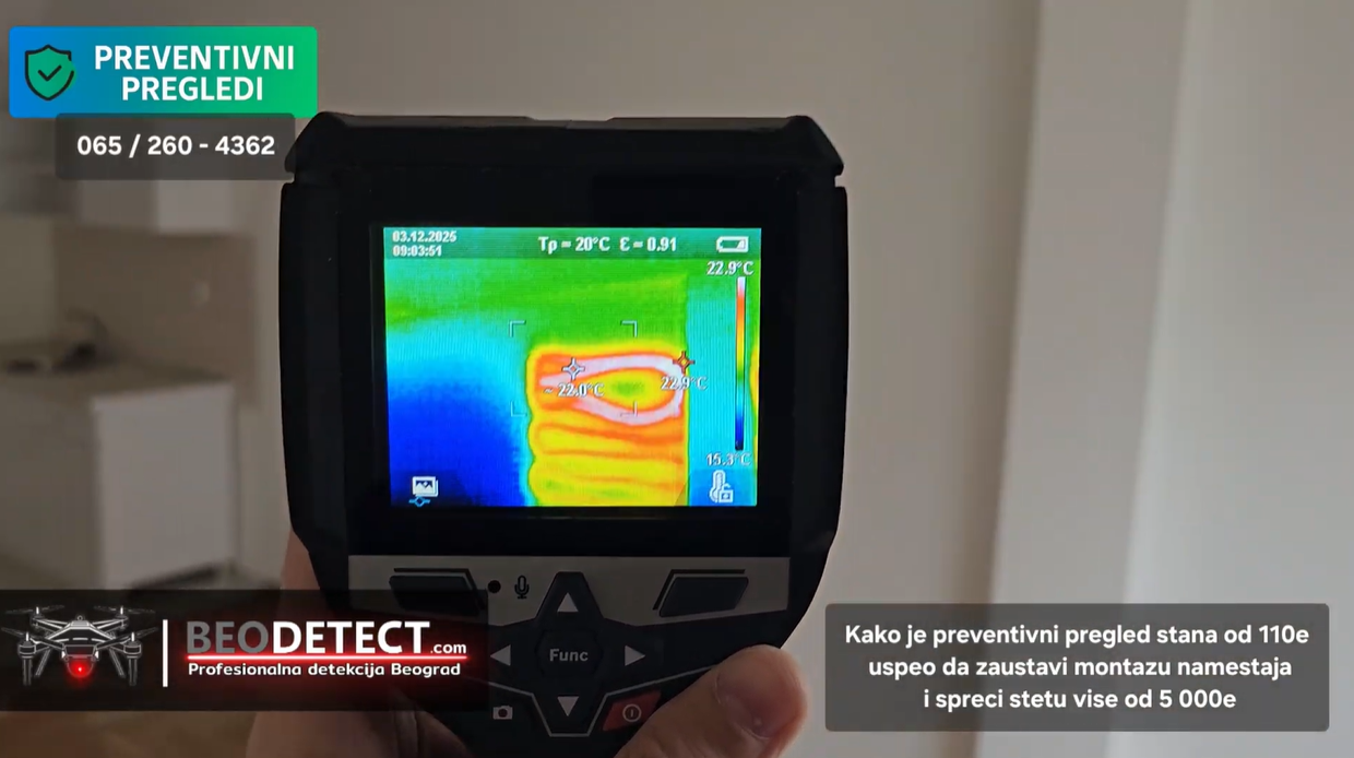 detekcija instalacija u zidovima zemun prvojmajska ugrinovacka termovizija merenje vlage pregled stana pre renoviranja beograd