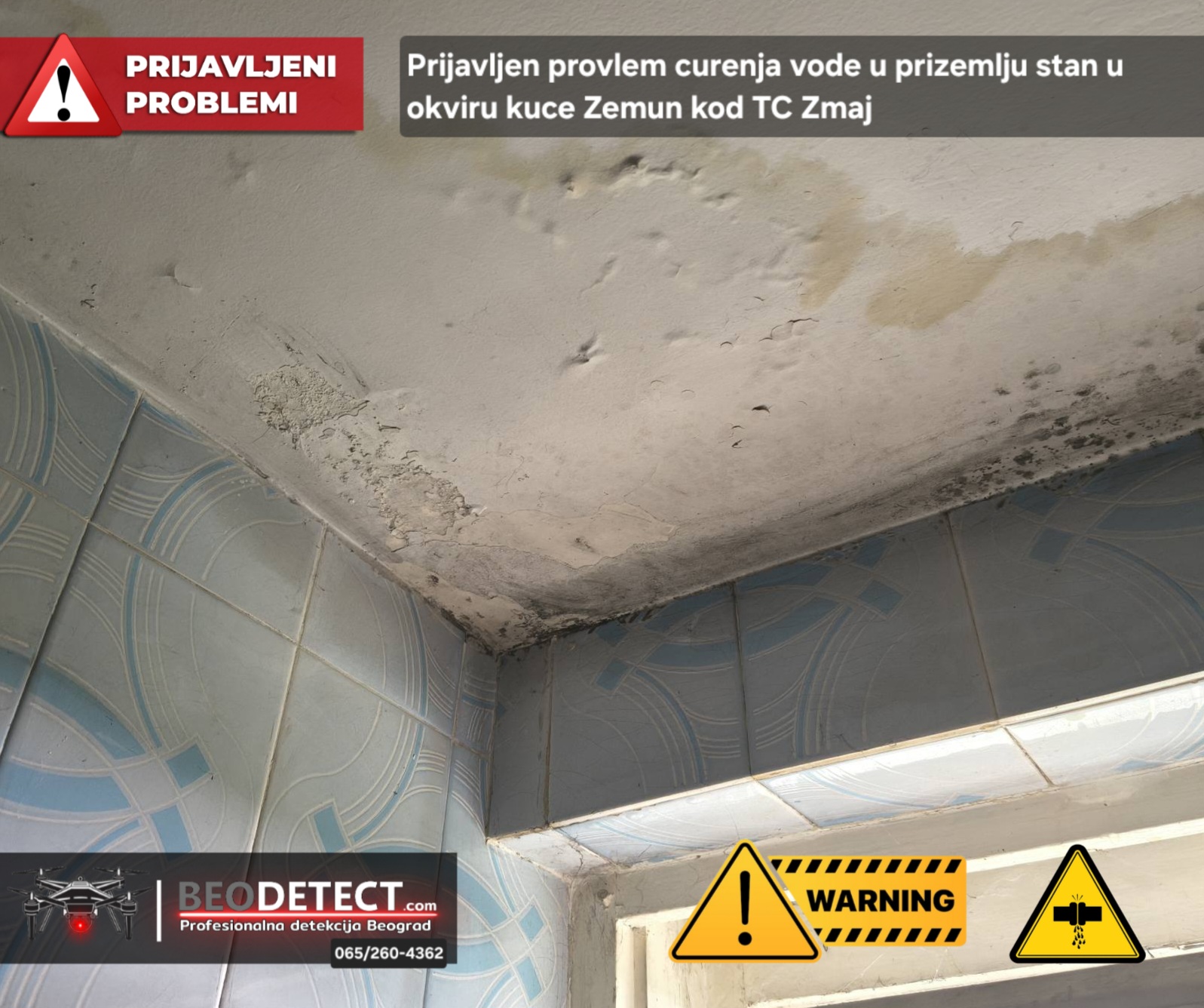 Prijavljen problem - Zemun - Kuca Krajiska ulica kod TC Zmaj masovno curenje vode…