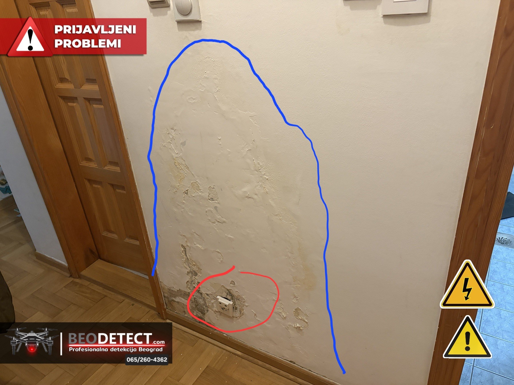 Prijavljen problem - Esad Pasina - Vozdovac - kod bioskopa - Zid izmedju dva kupatila…