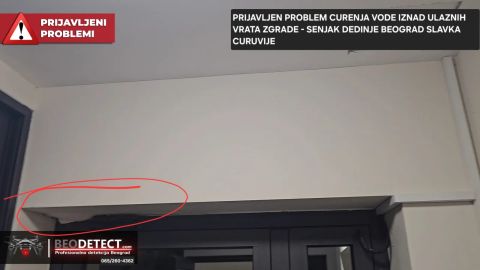Zateceno stanje na terenu prikazuje slivanje kroz zid i glet i krec koji je nato