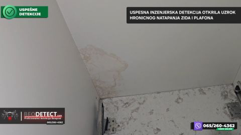 Merač vlage – zatecena vlaga budj Vizuelna inspekcija utvrdila ogromne fleke oko plocastih ma…, Zvezdara 3