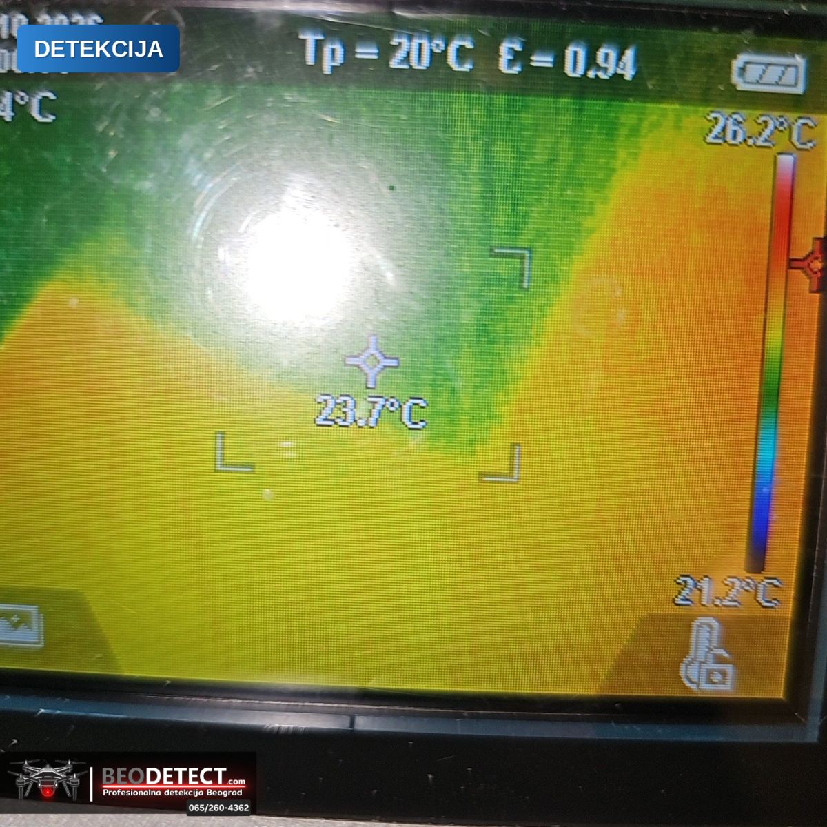 Detekcija curenja vode, otkrivanje uzroka – Metoda Termovizija + Senzor + Endoskop, Rakovica — Rakovica, Beograd