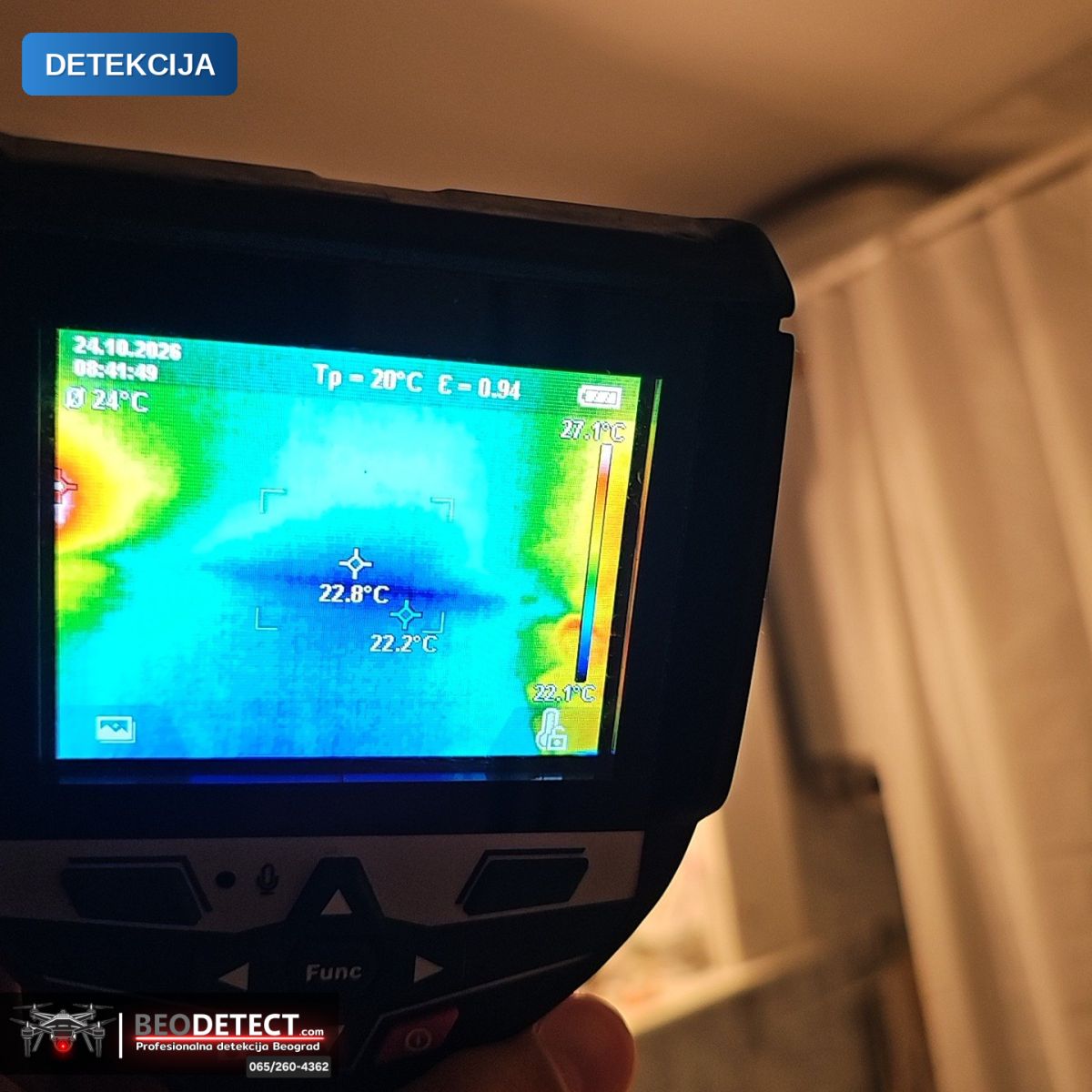 Detekcija kvara na vodovodnoj instalaciji, inženjerska dijagnostika – Metoda Termovizija + Senzor + Endoskop, Rakovica — Rakovica, Beograd