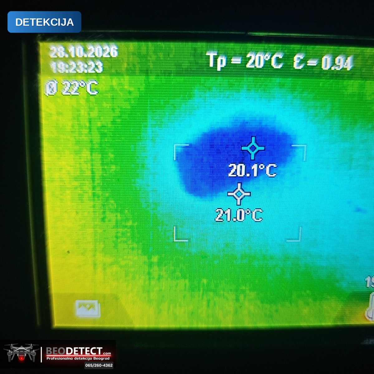 Detekcija kvara na vodovodnoj instalaciji, ispitivanje sistema – Metoda Termovizija + Senzor + Endoskop, Skojevsko naselje — Skojevsko naselje, Rakovica