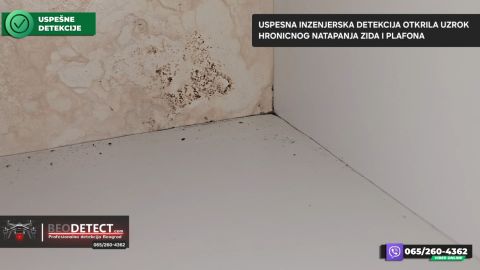 Merač vlage – zatecena vlaga budj Vizuelna inspekcija utvrdila ogromne fleke oko plocastih ma…, Zvezdara — Zvezdara, Beograd