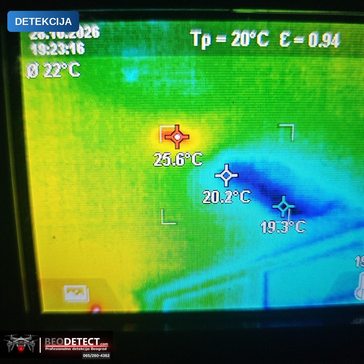 Metoda Termovizija + Senzor + Endoskop: vodoinstalateri Beograd, Skojevsko naselje, Rakovica – inženjerska detekcija — Skojevsko naselje, Rakovica