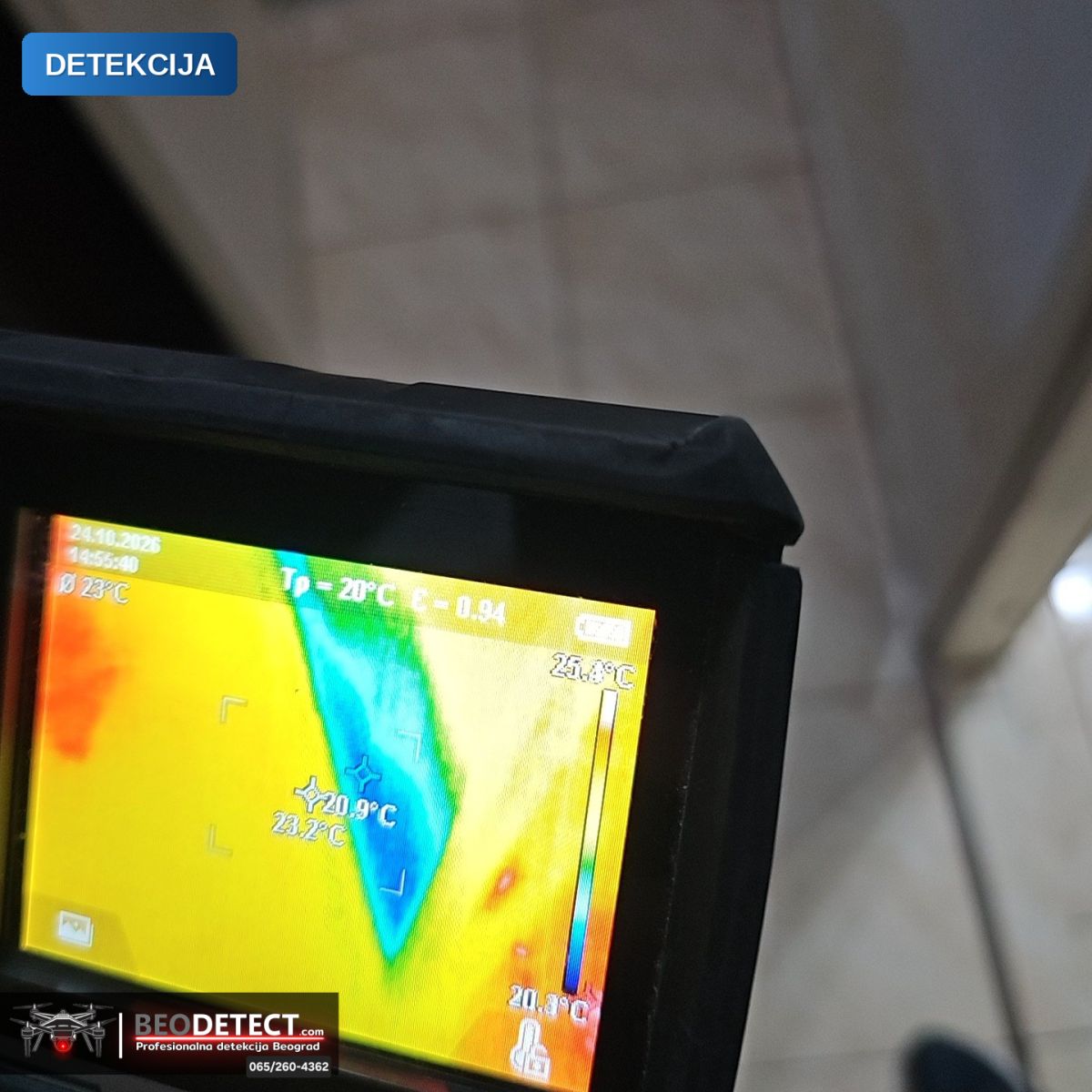 Zatečeno stanje – detekcija curenja vode (Rakovica) | BeoDetect BeoDetect tim — Rakovica, Beograd